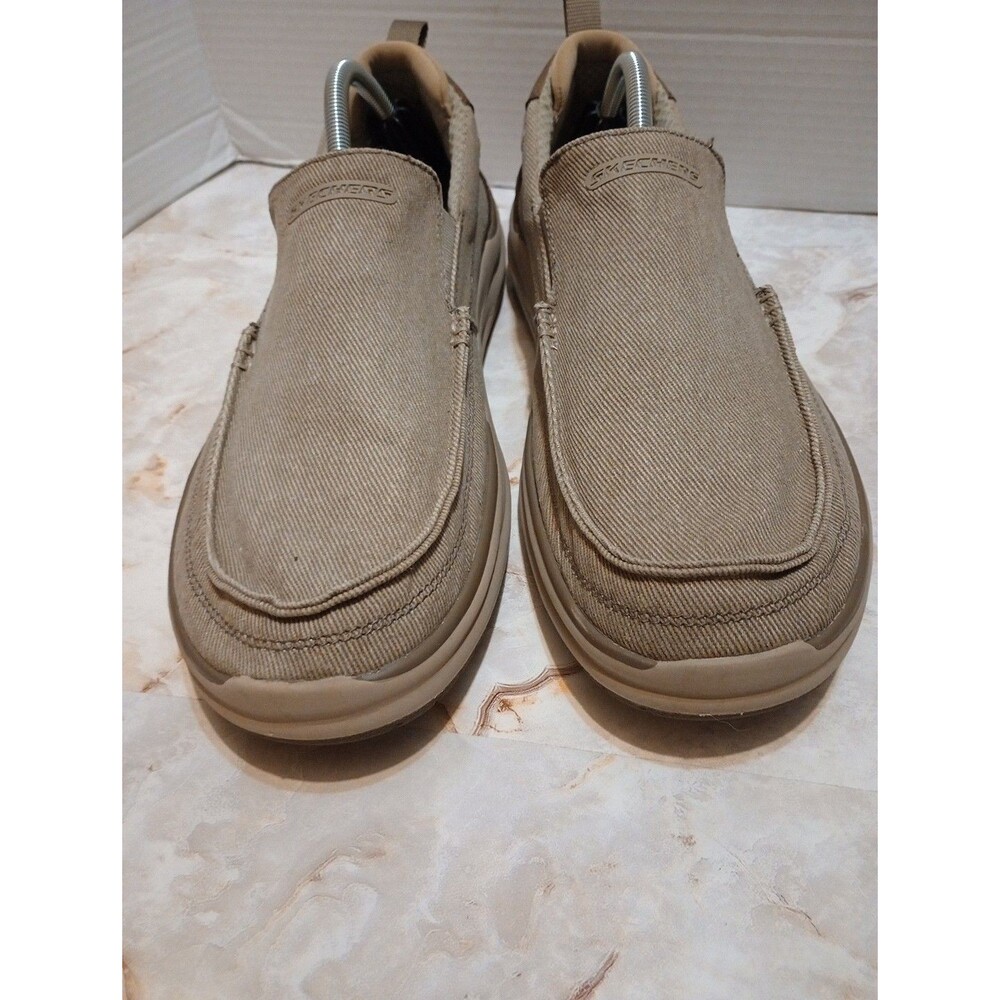 Skechers Arch Fit Melo Port Bow Shoes Taupe Mens Size 11.5 - Picture 5 of 6